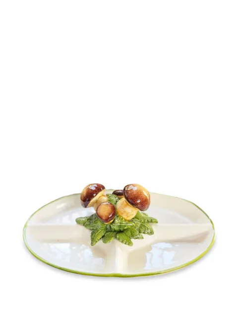 Les-Ottomans bandeja con champiñones pintados a mano