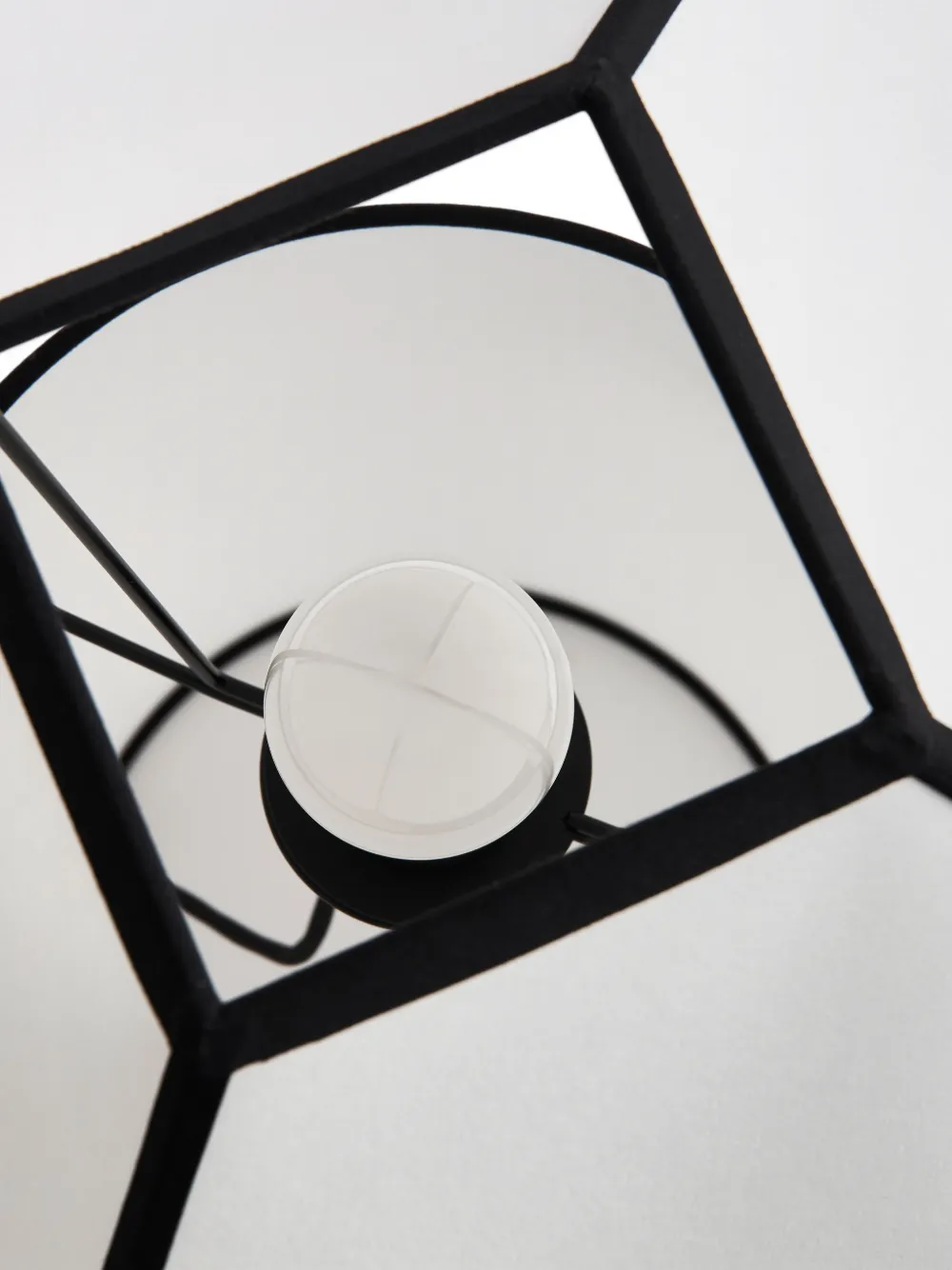  Hay Ava Pyramid Black-trim Table Lamp - White 