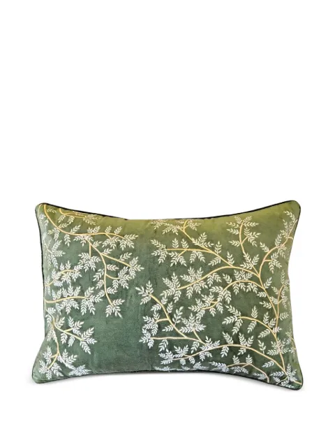 Les-Ottomans embroidered botanical cushion
