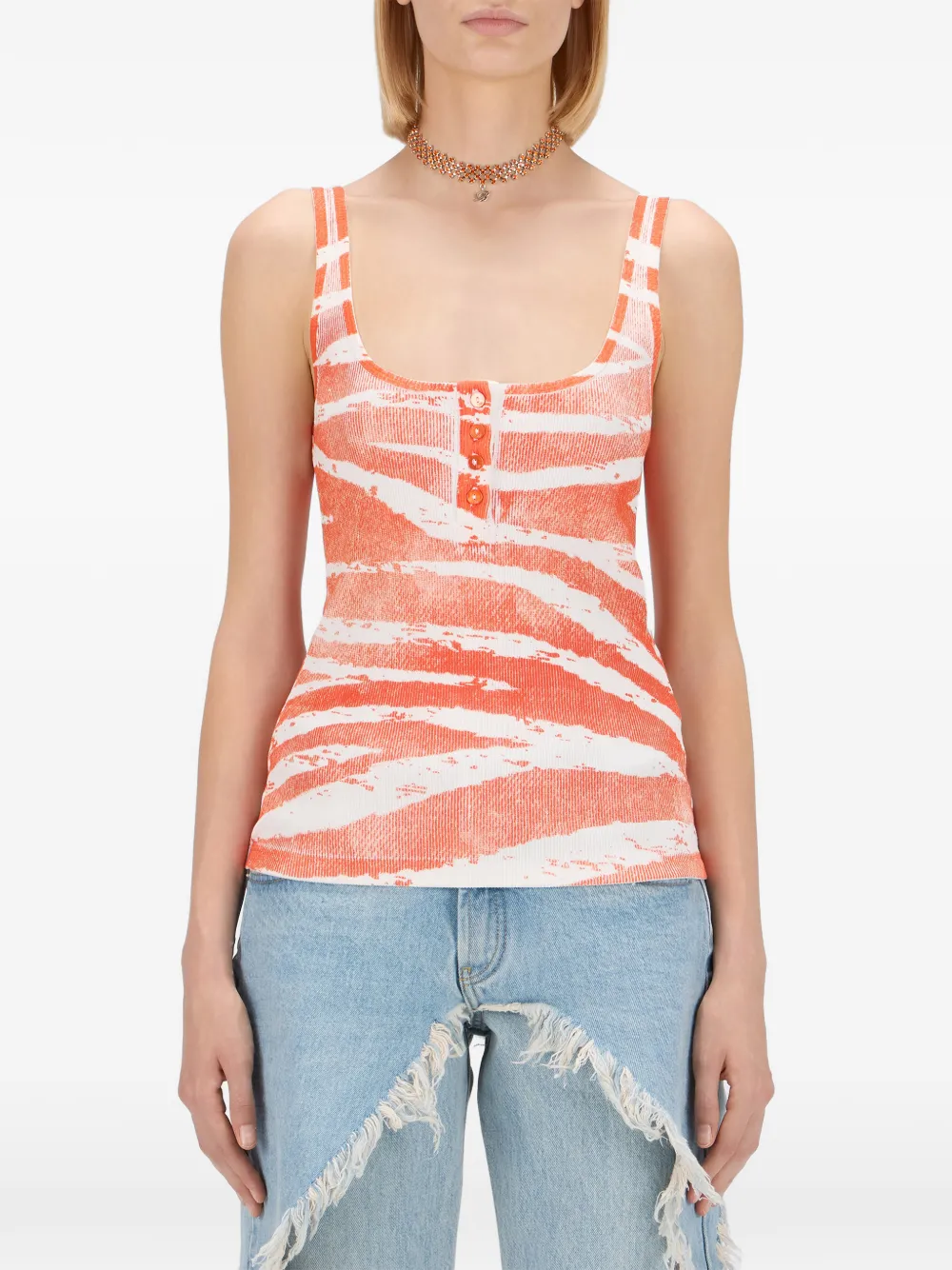 Blumarine Canotta con stampa - Arancione