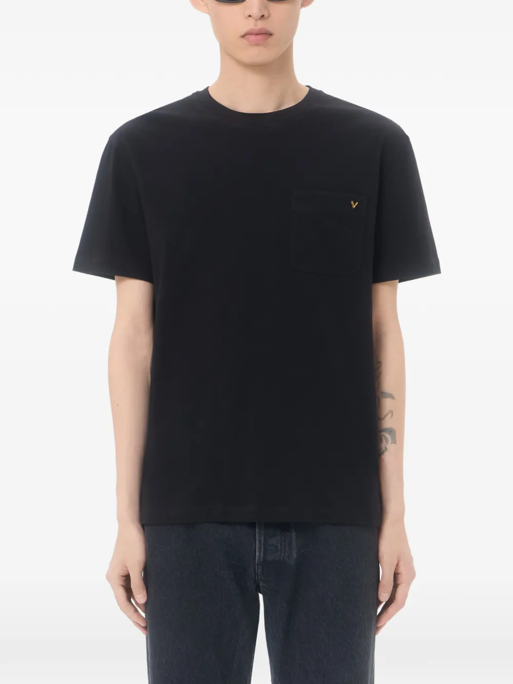 Valentino Garavani Katoenen T-shirt met VGold-detail Zwart