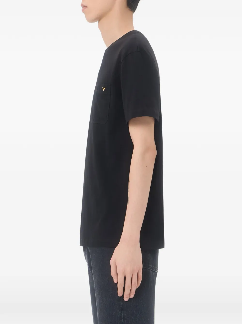 Valentino Garavani Katoenen T-shirt met VGold-detail Zwart