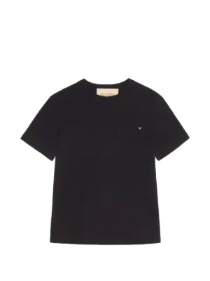 Valentino Garavani embroidered-logo T-shirt | Black | FARFETCH IN