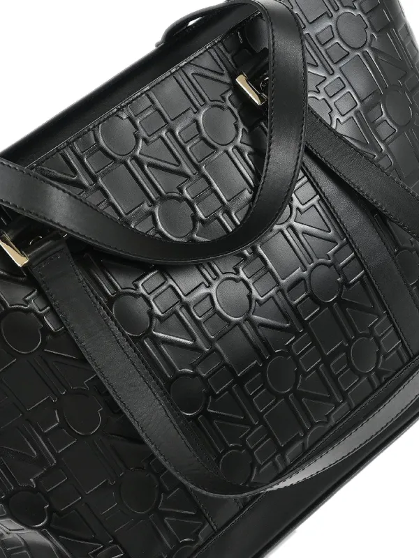 Celine Pre-Owned 1990-2000s エンボスレザーハンドバッグ | ブラック