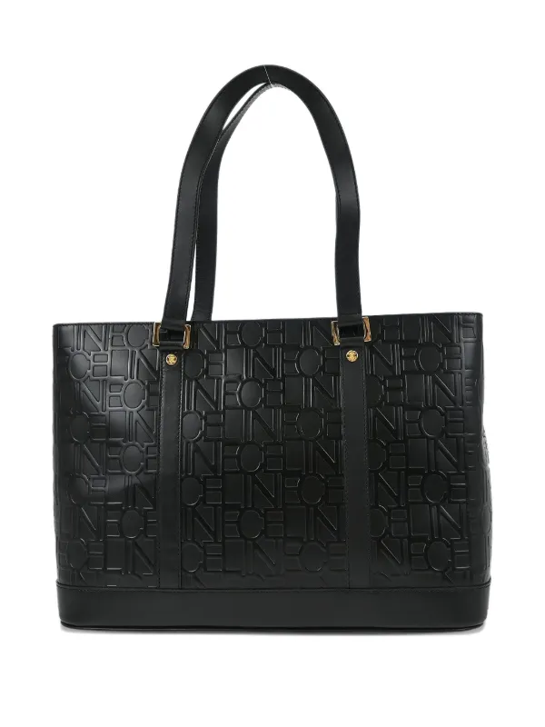 Celine Pre-Owned 1990-2000s エンボスレザーハンドバッグ | ブラック