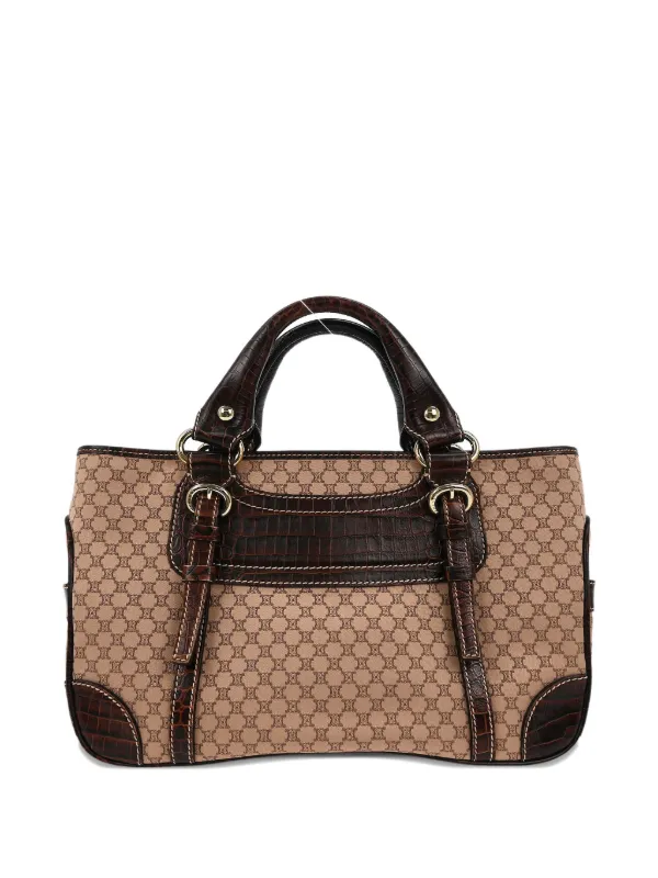 Celine Pre-owned 1990-2000s Macadam Canvas Tote Bag in Brown