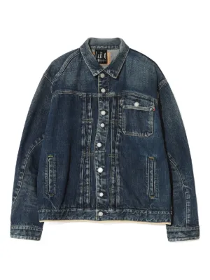 Maison Margiela Collarless Denim Jacket | Blue | FARFETCH