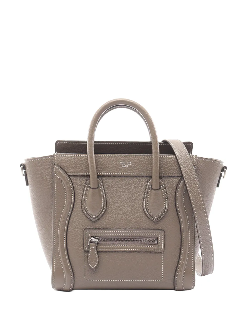Celine Pre-Owned 2010-2025 Nano Leather Luggage Tote handbag - Grigio