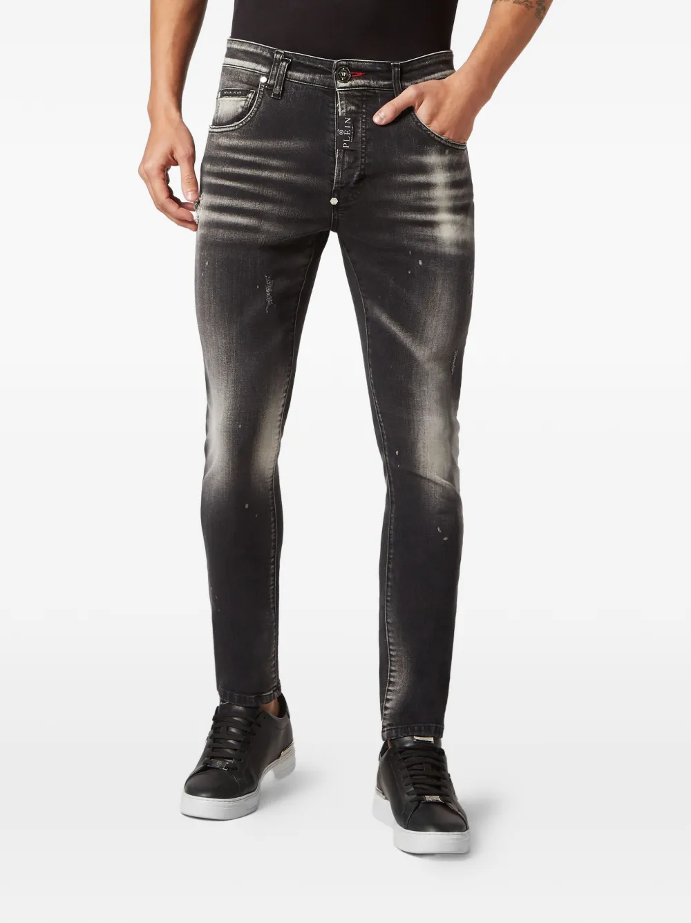 Philipp Plein Broek met logo-label Zwart