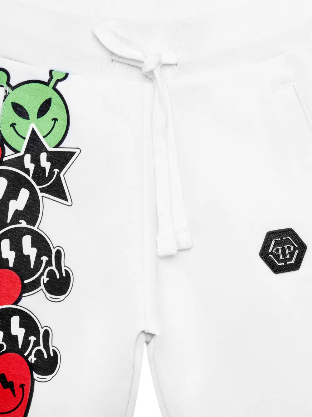  Philipp Plein Junior Graphic Smile Shorts - White 