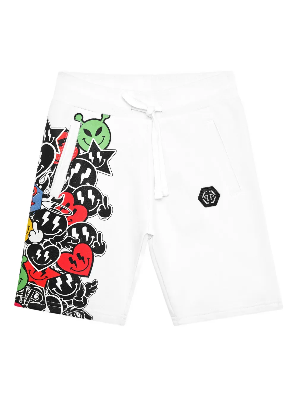 Philipp Plein Junior Shorts con stampa - Bianco