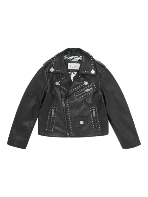 Philipp Plein Junior studded biker jacket