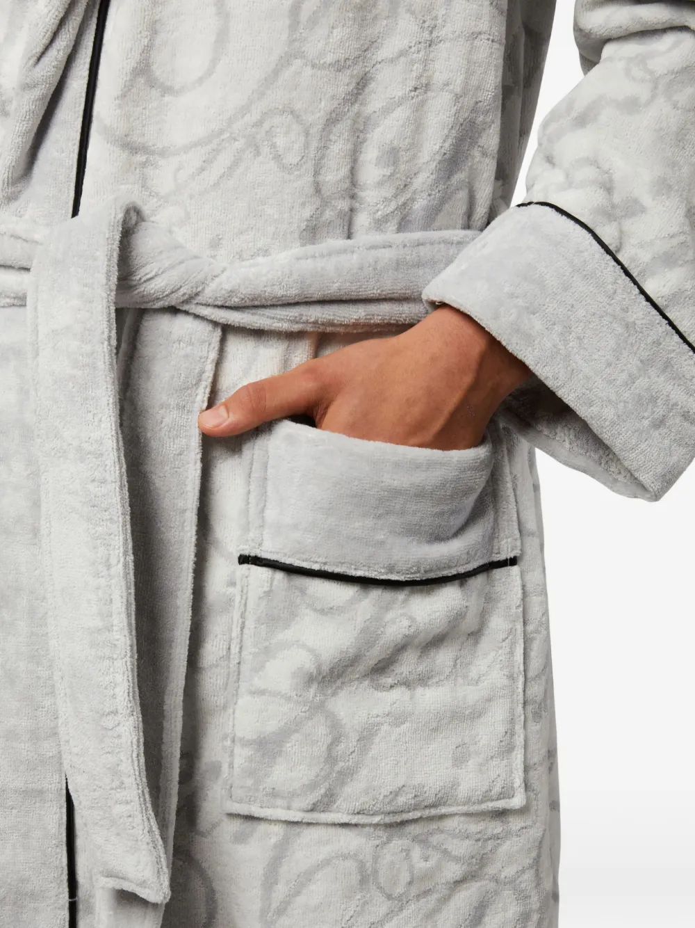  Philipp Plein Signature Hooded Bath Robe - White 