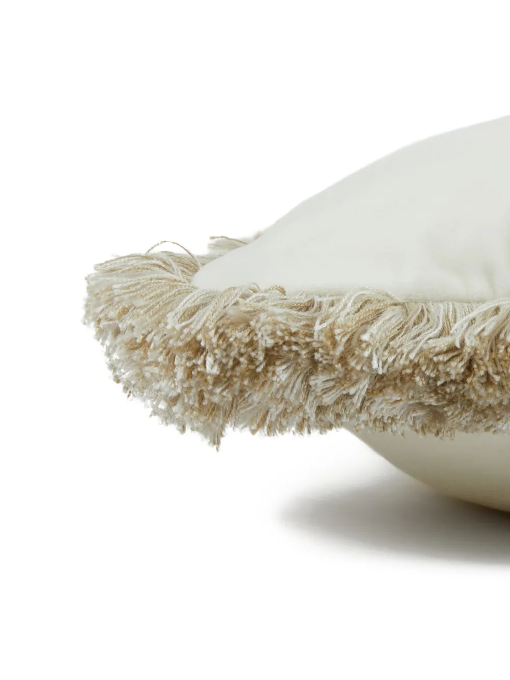  Philipp Plein Gothic Monogram Fringed Cushion - Neutrals 