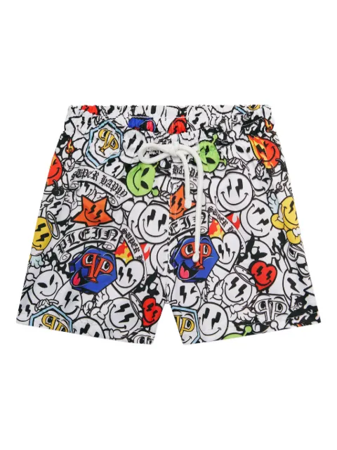Philipp Plein Junior shorts de playa con motivo Smiley