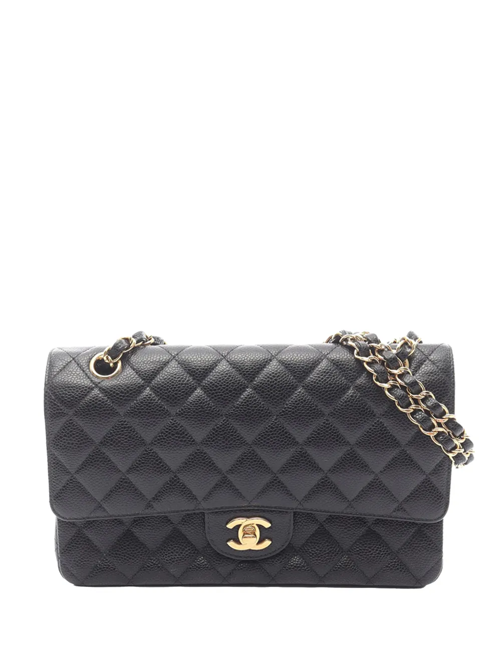 CHANEL Pre-Owned 2014 Medium Classic Caviar Double Flap shoulder bag - Black