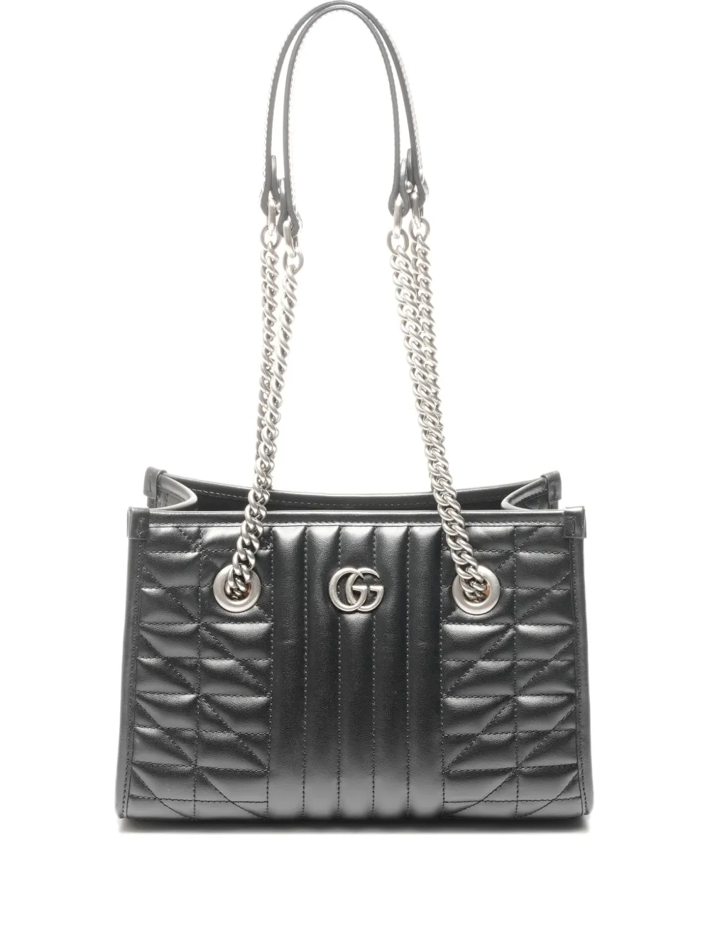 Gucci Pre-Owned 2015-2025 GG-plaque chain tote bag - Black
