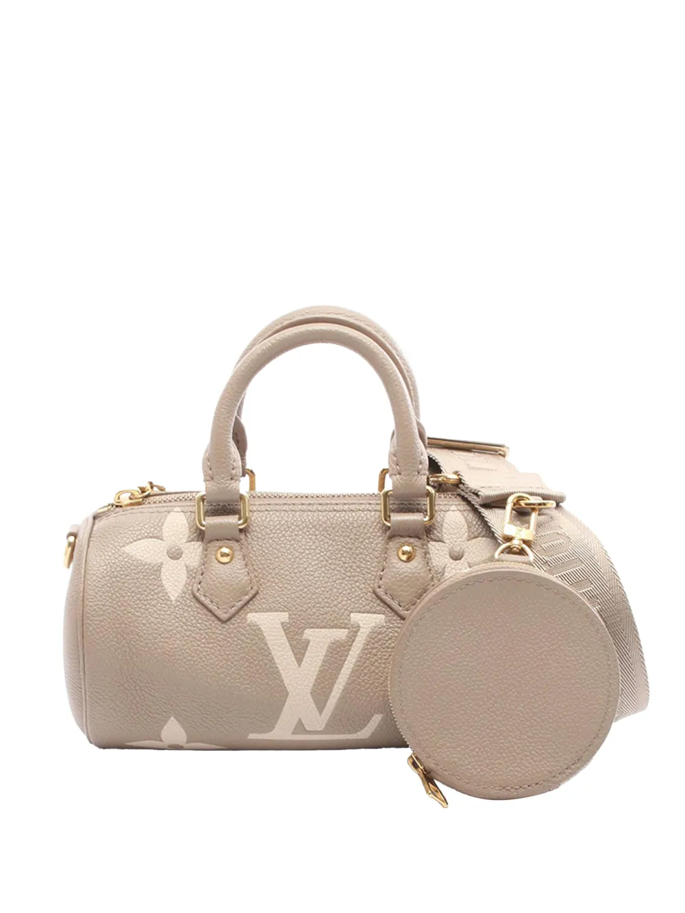 Louis Vuitton Pre-Owned Borsa a tracolla Papillon BB bicolore in pelle Empreinte con monogramma Giant 2021-2025 - Marrone