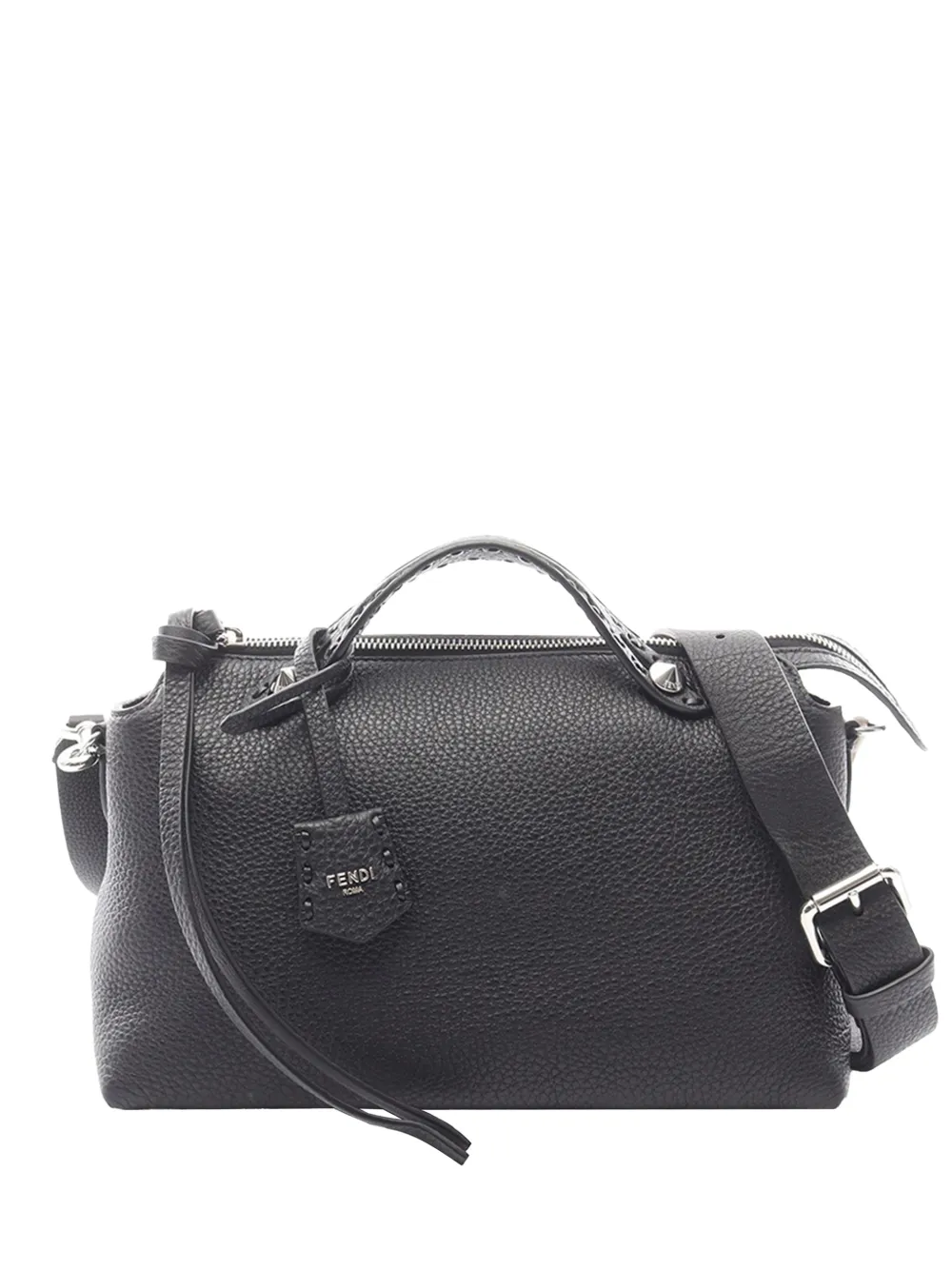 Pre-owned Fendi 2010-2025 Medium Leather By The Way Satchel In Black