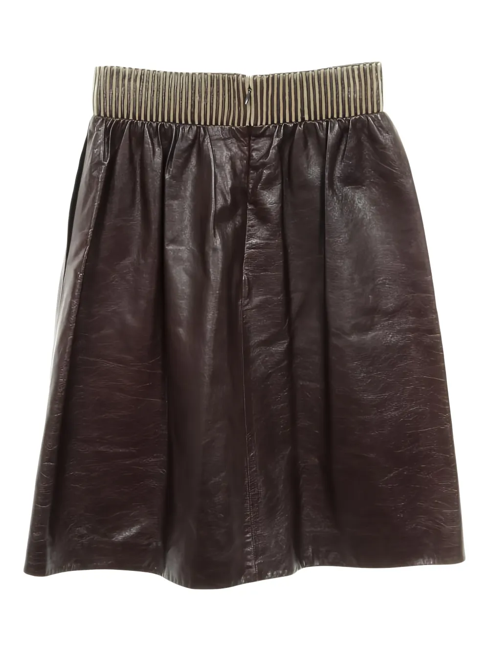 CHANEL Pre-Owned 1986-1988 lambskin skirt - Bruin
