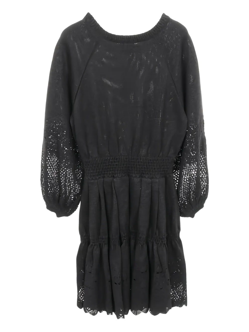 CHANEL Pre-Owned 1986-1988 lace-trim dress - Grijs