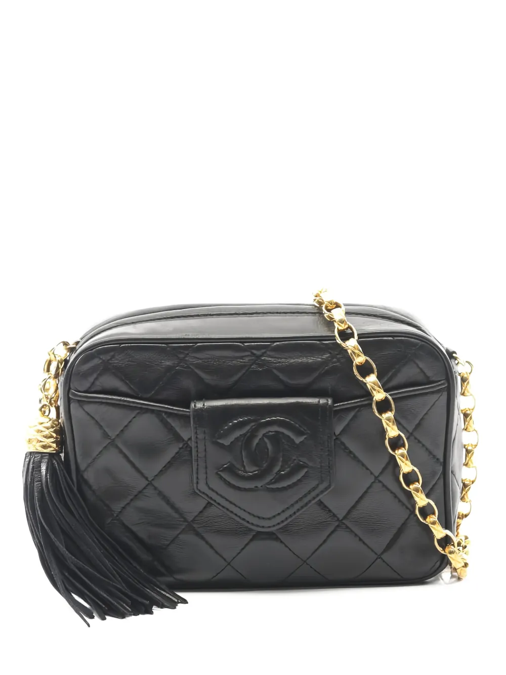 CHANEL Pre-Owned 1989-1991 chain-strap tassel mini bag - Nero