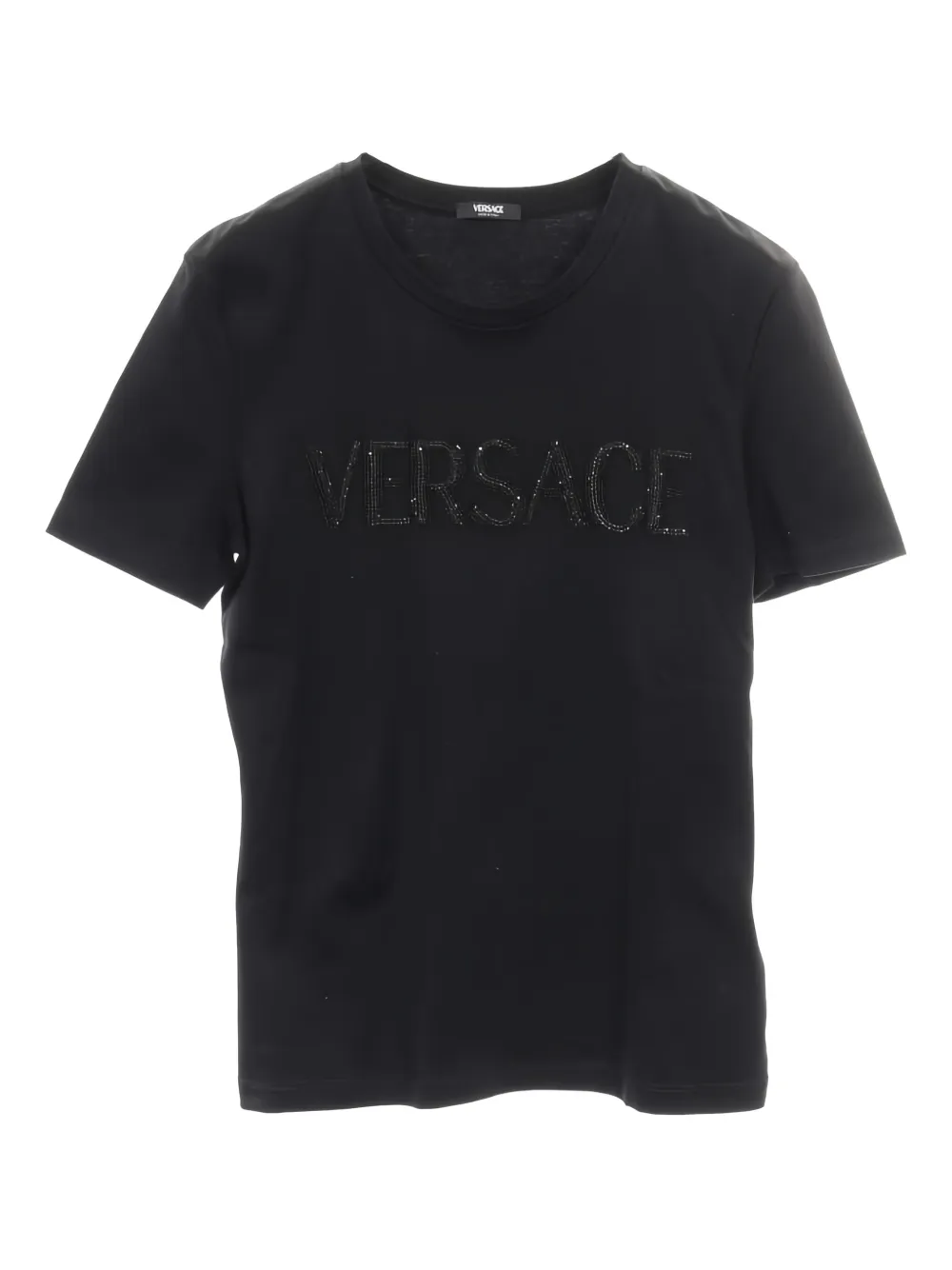 Versace Pre-Owned 2000s T-Shirt mit Perlen-Logo - Schwarz