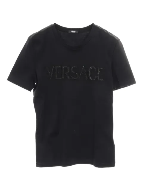 Versace Pre-Owned 2000s beaded-logo embellished T-shirt