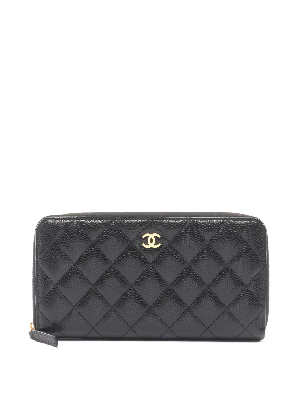 CHANEL Pre-Owned 2021 matelassé zip wallet - Nero