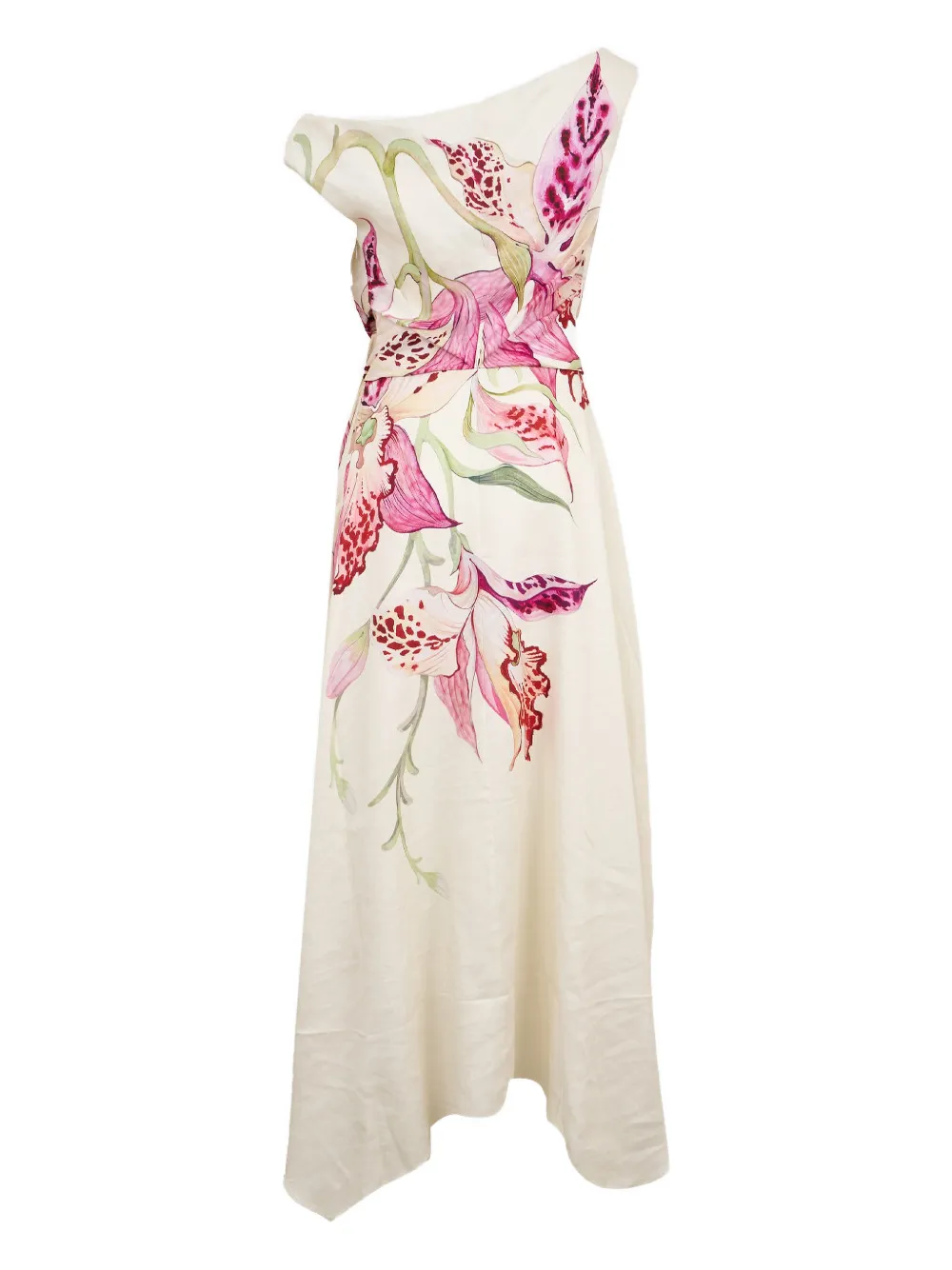 CLEA Waverly one-shoulder floral dress - Beige