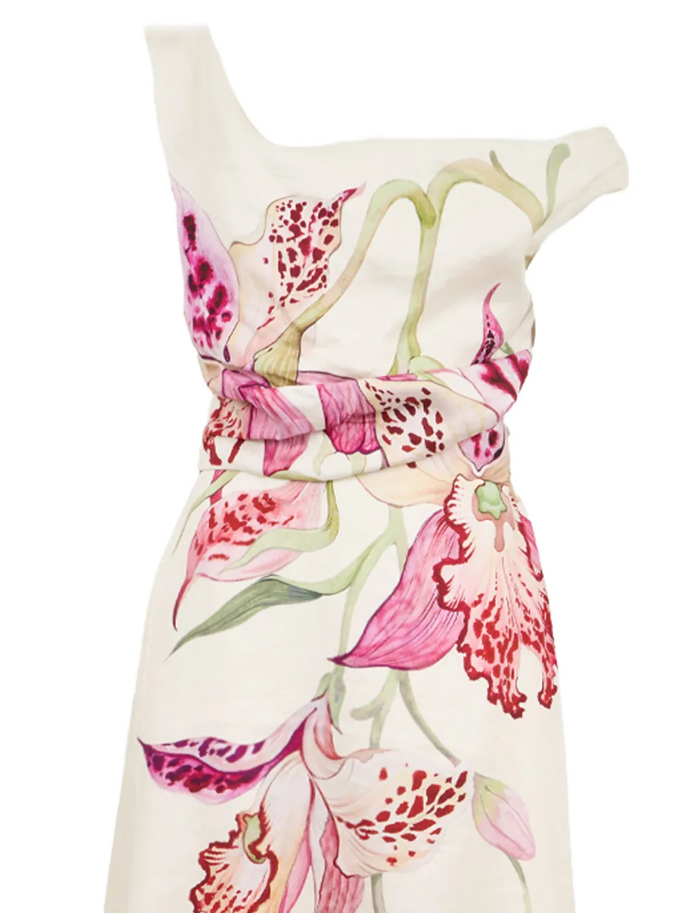  Clea Waverly One-shoulder Floral Dress - Neutrals 