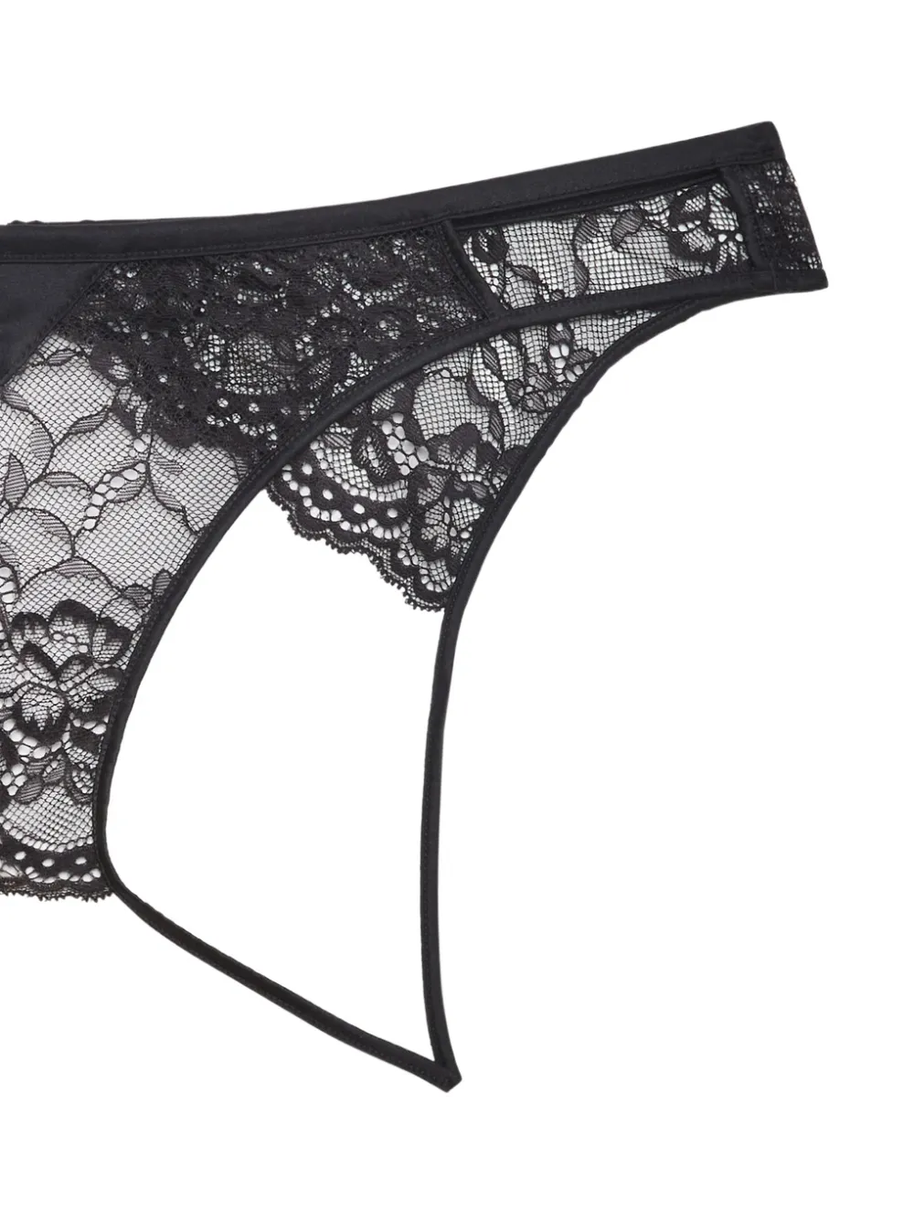 Fleur Du Mal Bianca Lace ouvert panty - Zwart