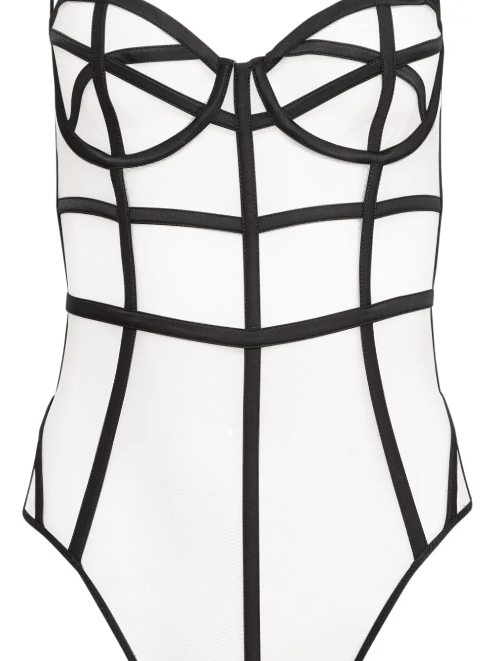 Fleur Du Mal zip-fastening caged bodysuit - Zwart