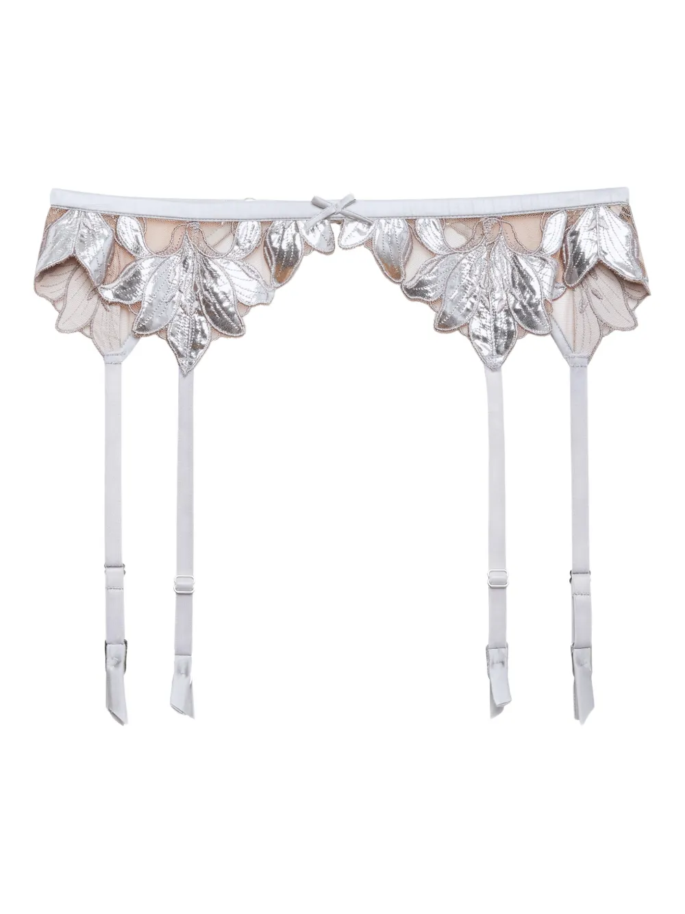 Fleur Du Mal Lily embroidery garter belt - Grau