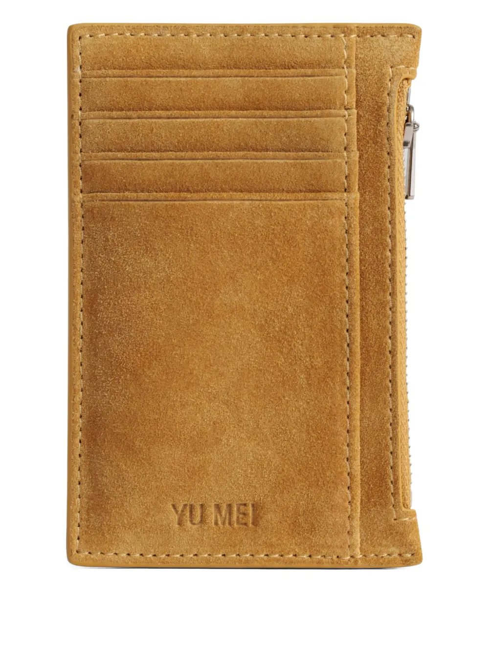 Yu Mei Frank zip-fastening suede wallet - Marrone