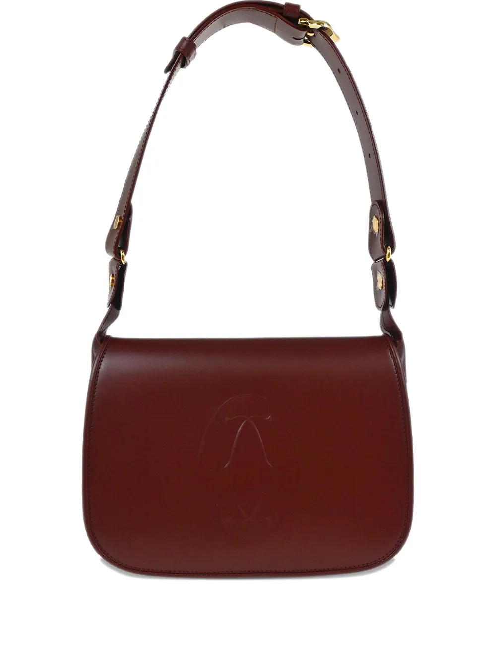 Cartier 1990-2000s logo leather shoulder bag - Rosso