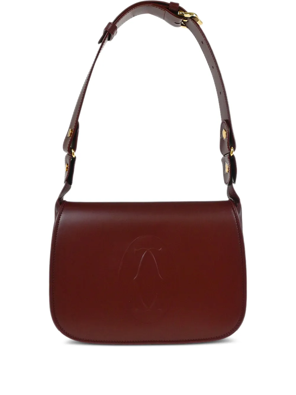 Cartier 1990-2000s logo leather shoulder bag - Rosso