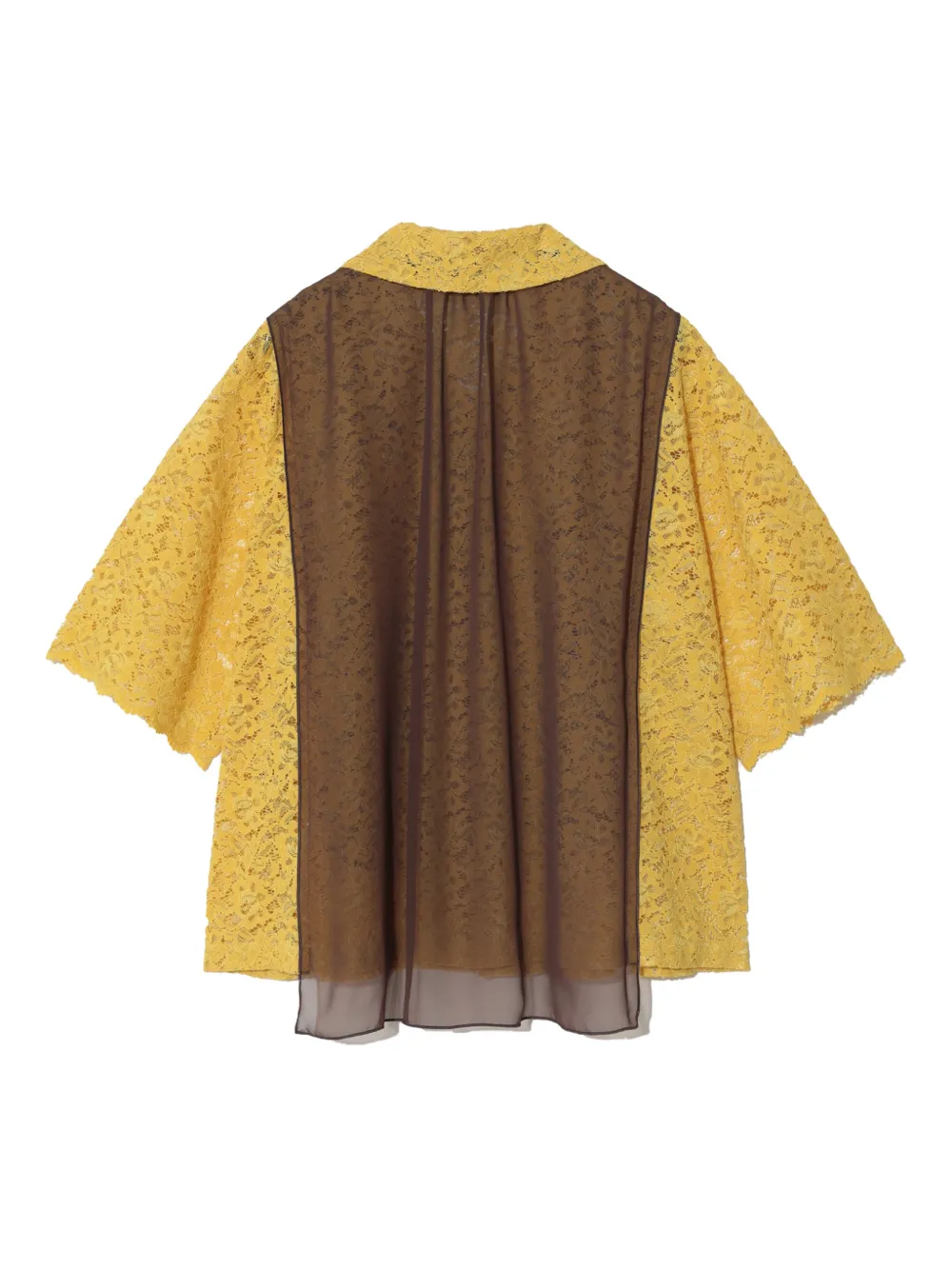 Undercover Lace Collared Shirt - Yellow 