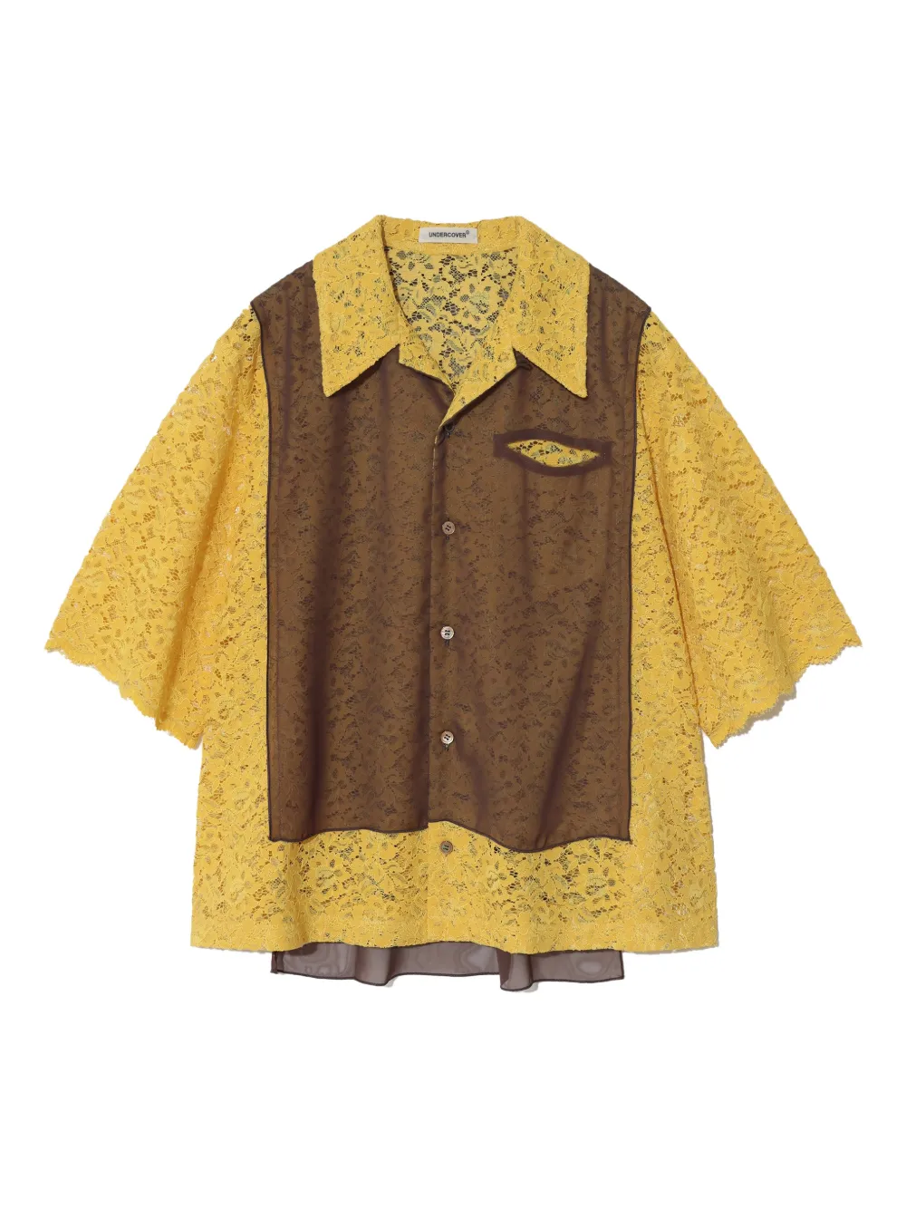 Undercover Camicia con colletto in pizzo - Giallo