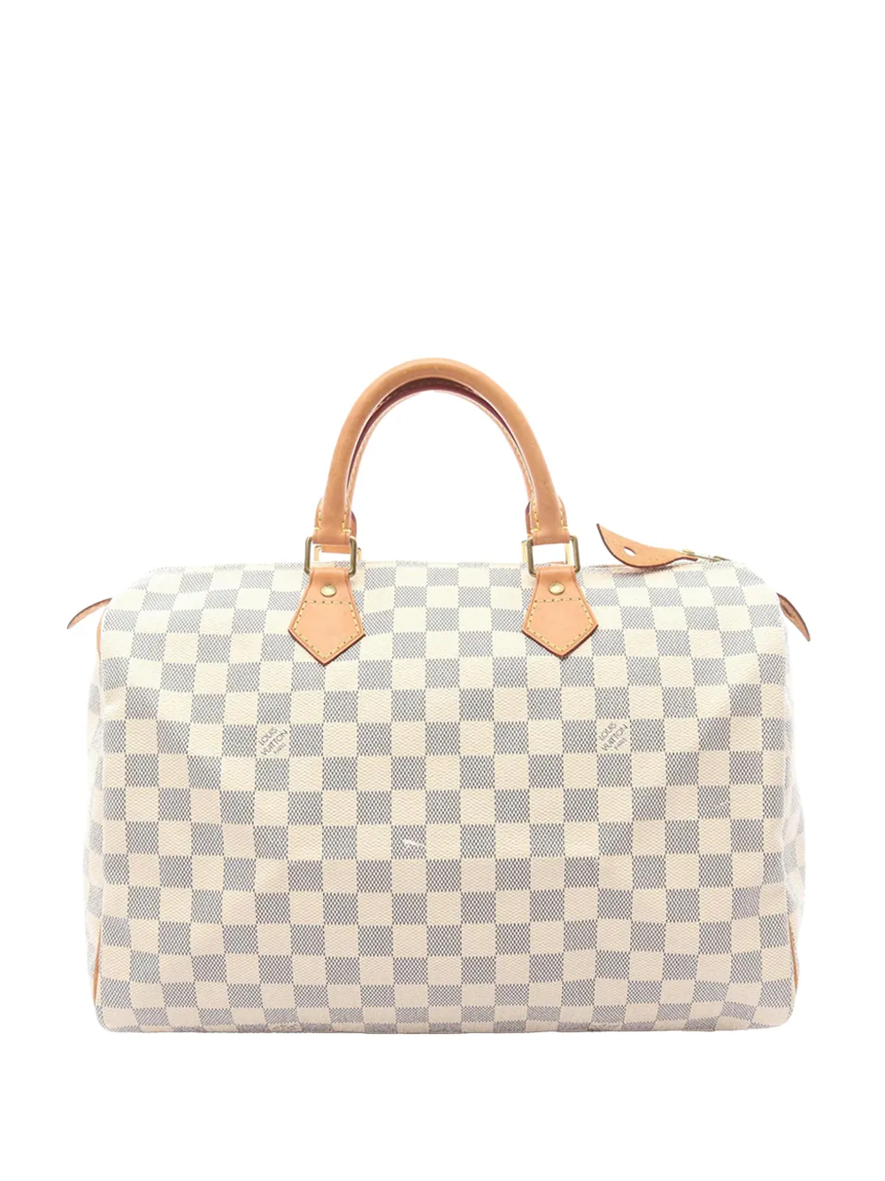 Louis Vuitton Pre-Owned Borsa a tracolla Speedy 35 in tela Damier Azur 2010 - Bianco