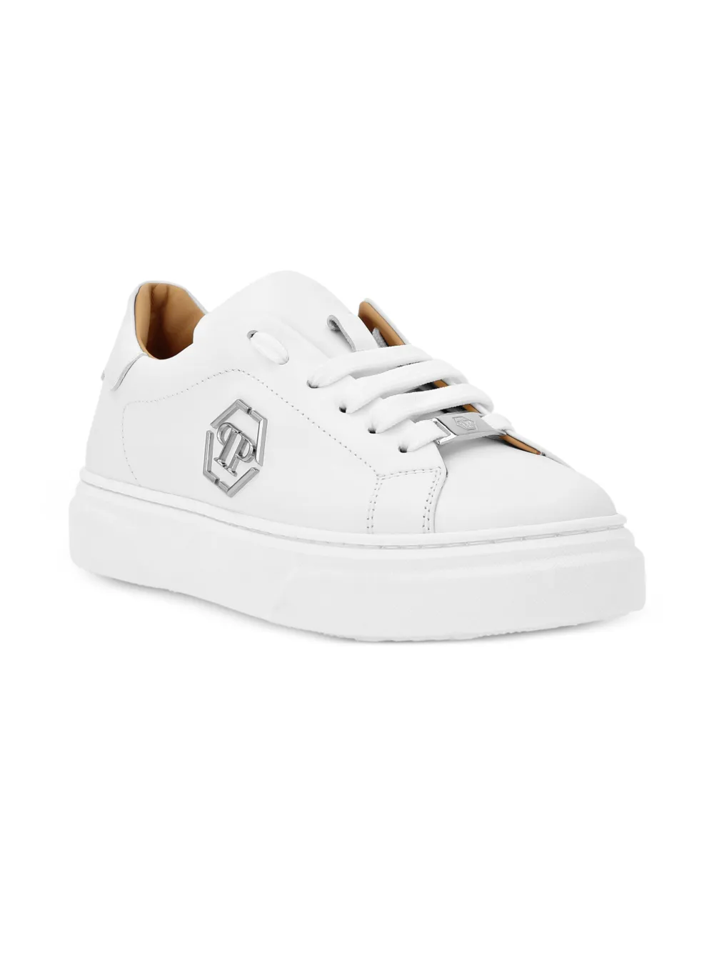 Philipp Plein Junior Sneakers basse in pelle - Bianco