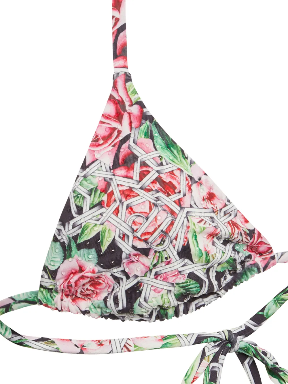  Philipp Plein Floral-print Bikini Top - Black 