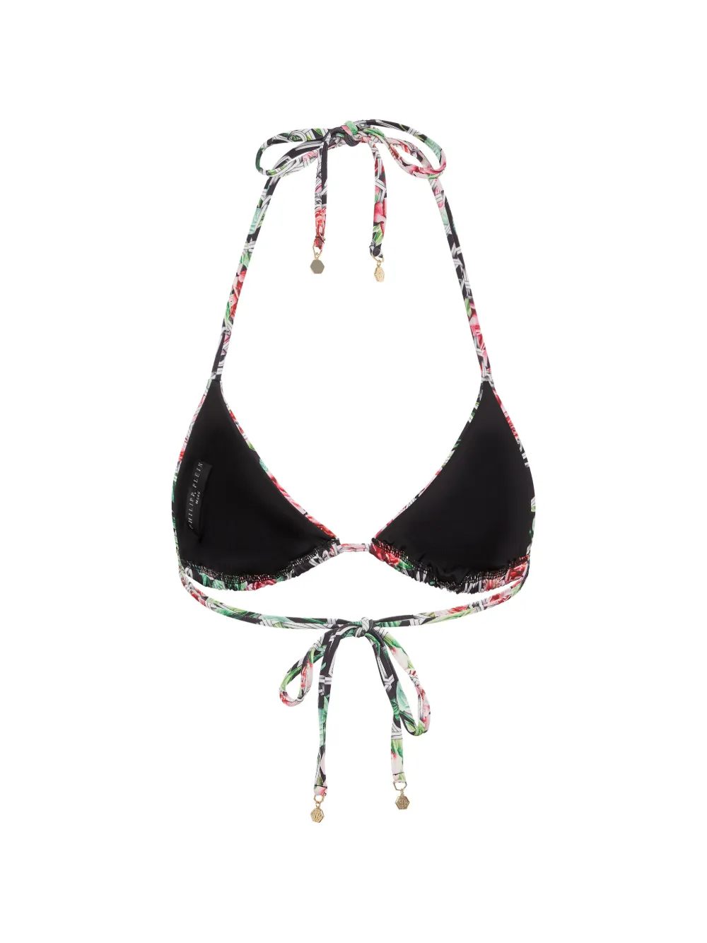  Philipp Plein Floral-print Bikini Top - Black 