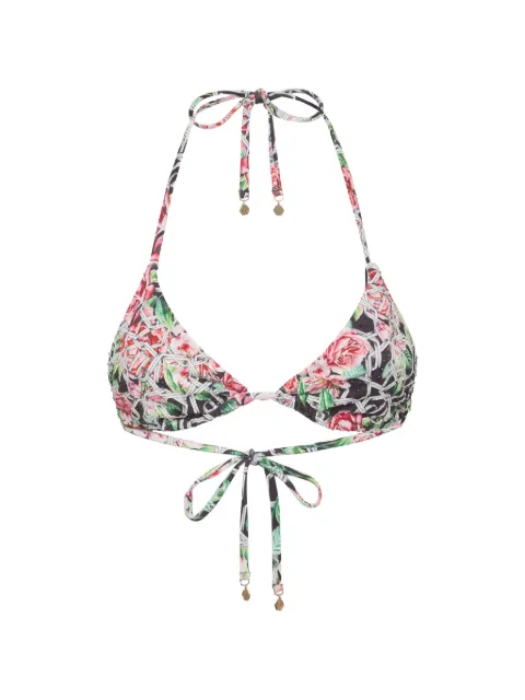 Philipp Plein floral-print bikini top