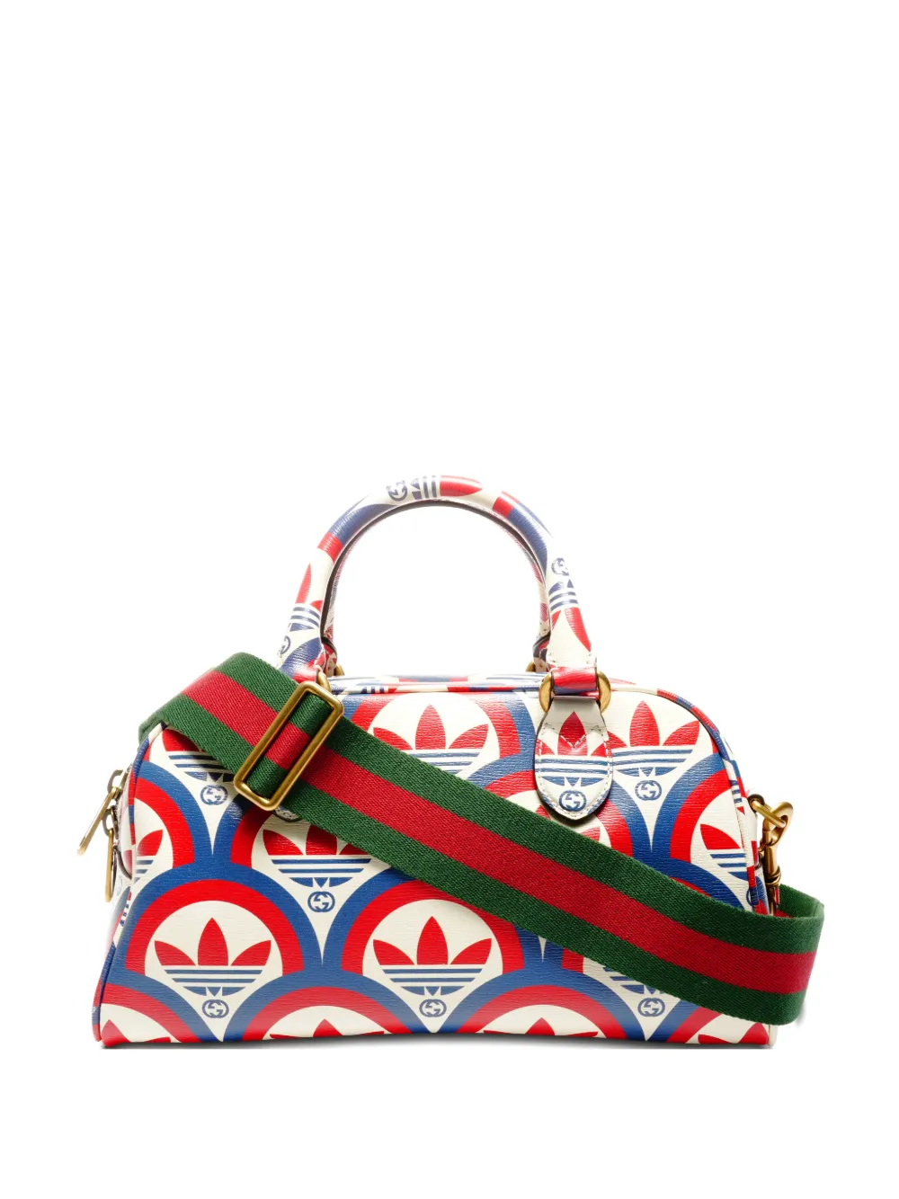Gucci Pre-Owned 2015-2025 x Adidas printed boston bag - Bianco