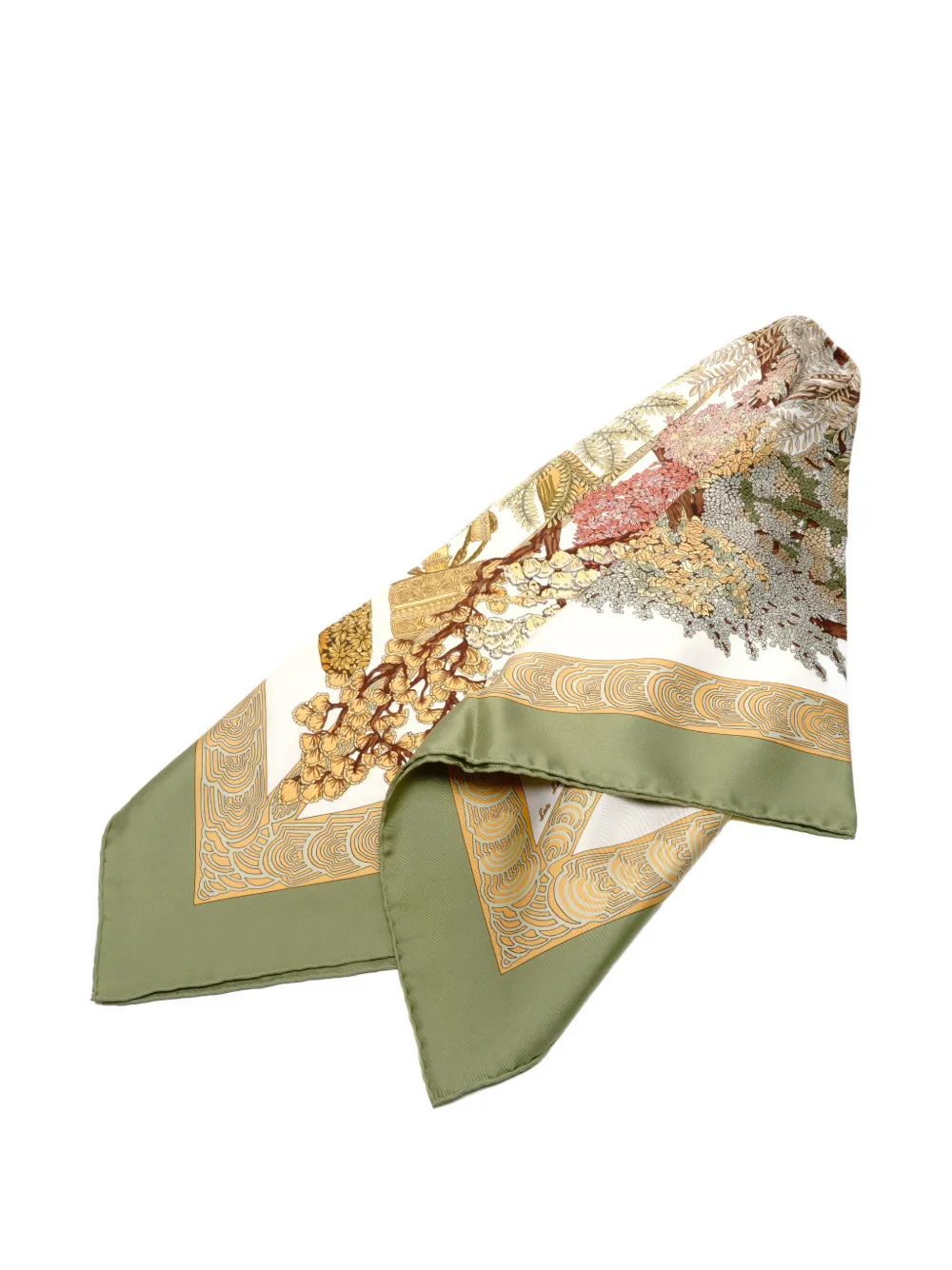 Hermès Pre-Owned 2000s Legendes deb I'Arbre Carres scarf - Bianco