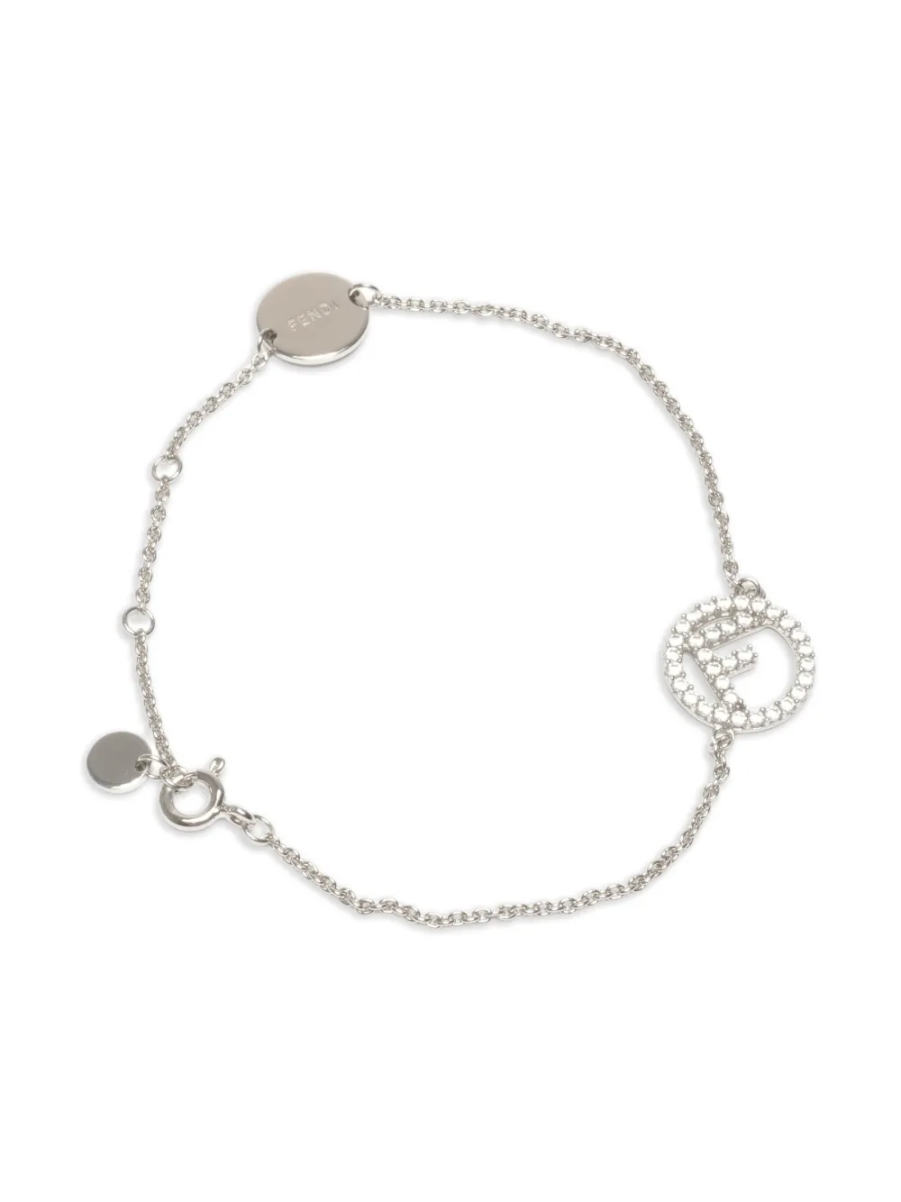 Fendi Pre-Owned 2015-2025 logo-disc bracelet - Argento