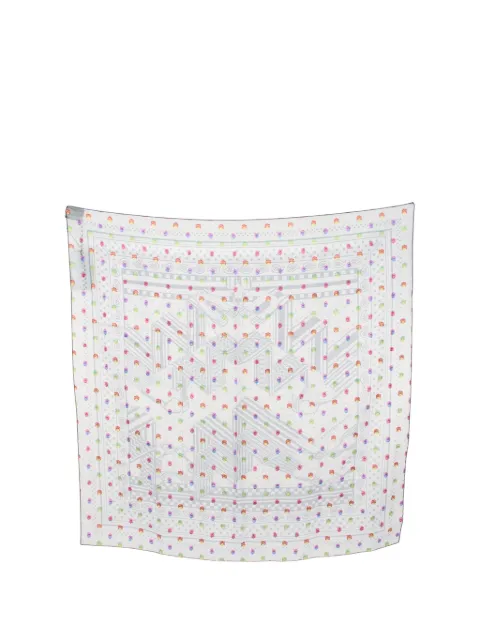 Hermès Pre-Owned 2021-2025 Sangles En Zig Zag Pois Rainbow Silk Acetate Scarf scarves