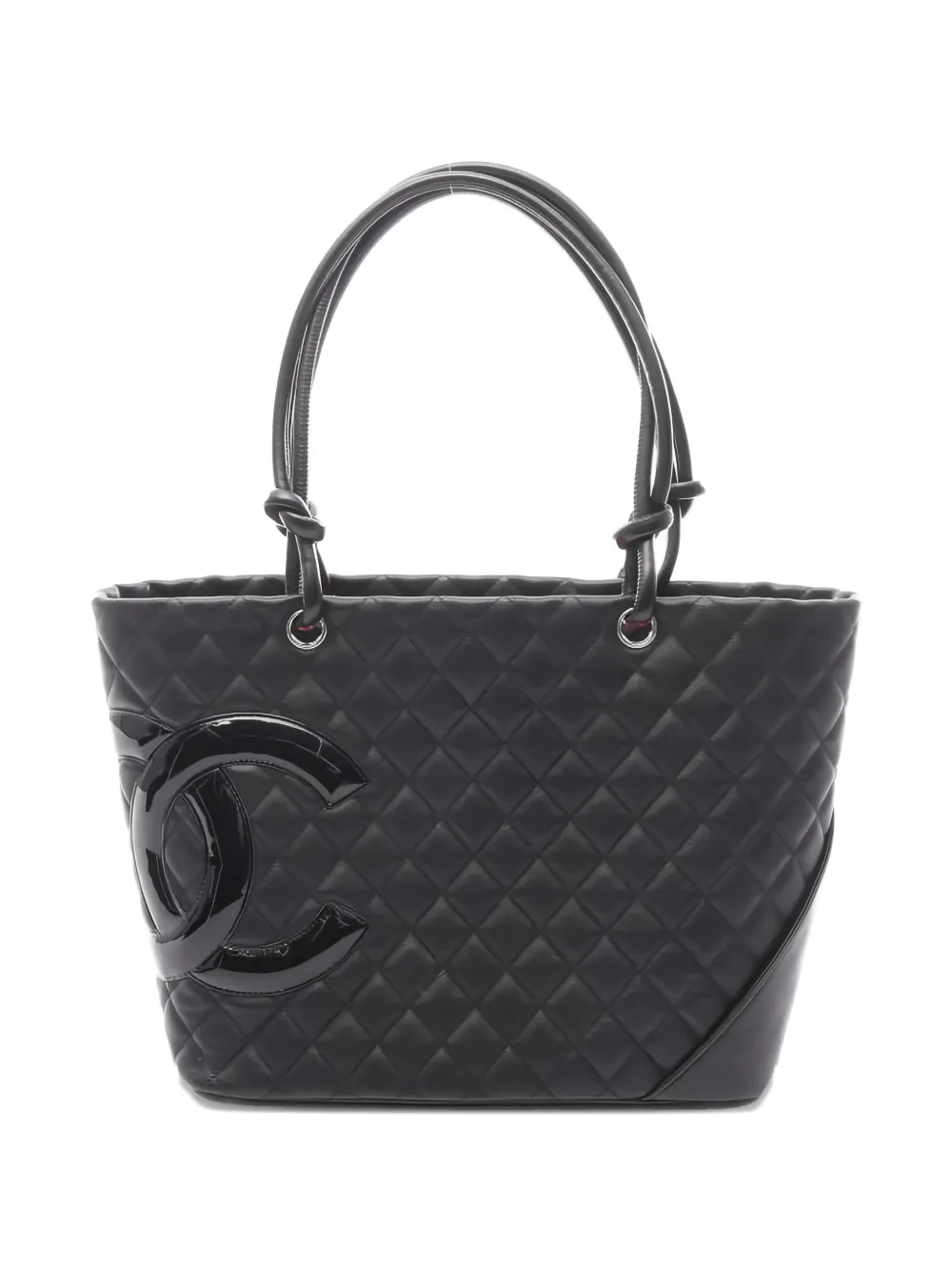 CHANEL Pre-Owned 2010-2011 large Cambon quilted logo-detail tote bag - Nero