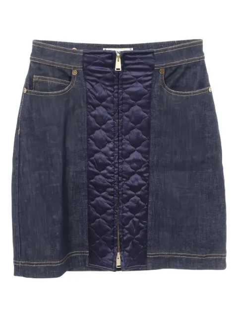 Fendi Pre-Owned quilted-detail denim skirt